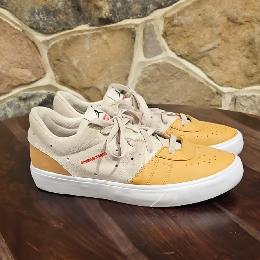 Air Jordan Low Sneakers in Tan and Cream